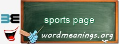 WordMeaning blackboard for sports page